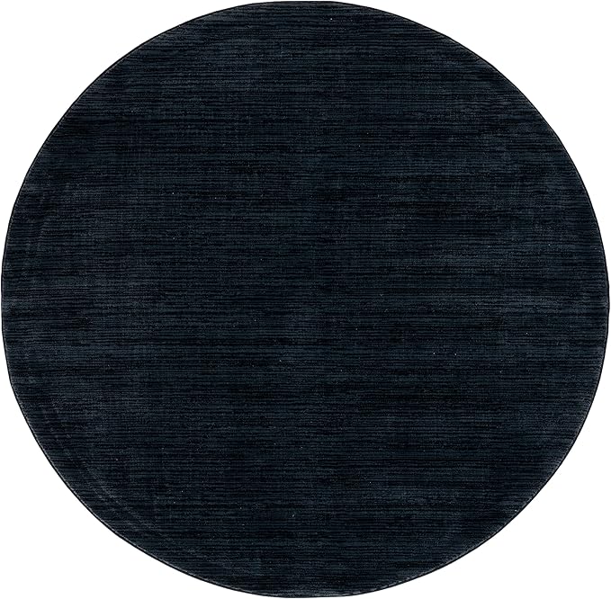 SAFAVIEH Vision Collection Area Rug - 8' Round, Black, Modern Ombre Design, Non-Shedding & Easy to Clean, Ideal for Living Room, Bedroom, Dining Space (VSN606Z)
