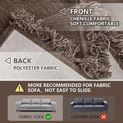 MEETSKY Washable Sofa Covers Couch Cover Loveseat Sofa Slipcover for Reclining Couch 2 Seat，Soft Throws Cover Home Decorative for Living Room, 71" x 102",Dark Chocolate