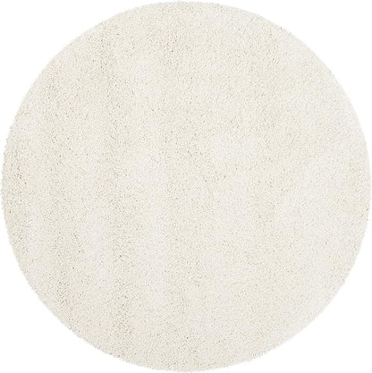 SAFAVIEH Milan Shag Collection 4' Round Ivory SG180 Solid Non-Shedding Living Room Bedroom Dining Room Entryway Plush 2-inch Thick Area Rug