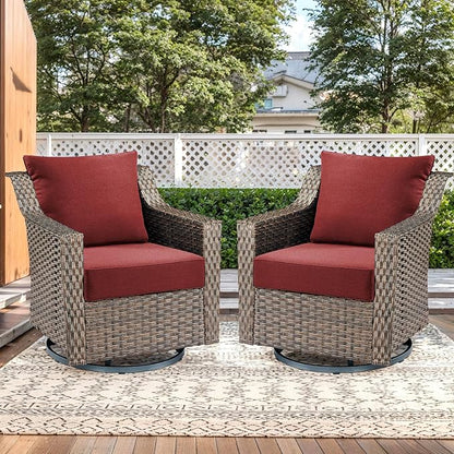 Outdoor Seat Cushion Set-24 x 24 x 6 Inch Outdoor Chair Cushions with Water Resistant & Removable Cover Outdoor Cushions for Patio Furniture Chair Sofa Couch-Red