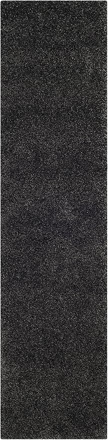 SAFAVIEH Milan Shag Collection Runner Rug - 2' x 16', Dark Grey, Solid Design, Non-Shedding & Easy Care, 2-inch Thick Ideal for High Traffic Areas in Living Room, Bedroom (SG180-8484)