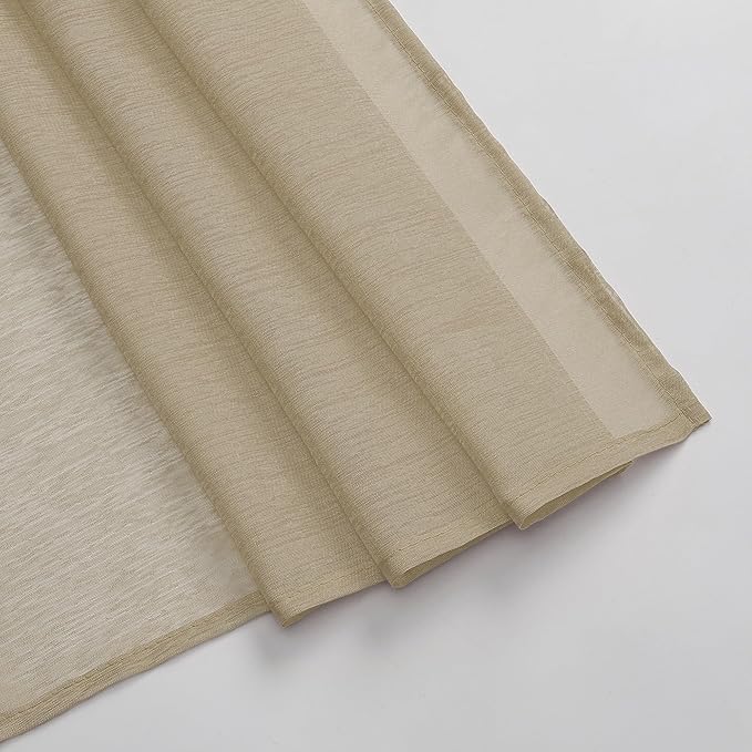 DONREN Taupe Window Scarf for Background - Luxury Soft Sheer Scarf Add to Window Curtains for Enhanced Effect (52 by 216 Inch,1 Pack)