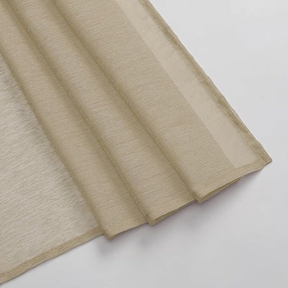 DONREN Taupe Window Scarf for Background - Luxury Soft Sheer Scarf Add to Window Curtains for Enhanced Effect (34 by 216 Inch,1 Pack)