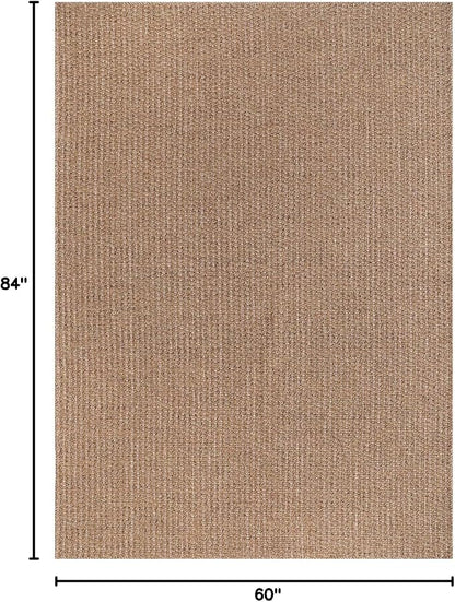 Easy Jute Rug 5x7 Indoor Outdoor Natural Rugs Solid Fiber Rug Woven Area Rug Boho Easy Clean Inside Carpet for Living Room Bedroom Dining Room Hallway or Outdoor Patio Porch (5 X 7 Natural)