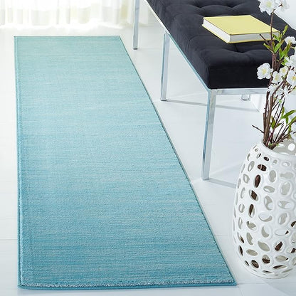 SAFAVIEH Vision Collection Runner Rug - 2'2" x 14', Aqua, Modern Ombre Design, Non-Shedding & Easy to Clean, Ideal for Foyer, Hallway, Bedroom (VSN606B)