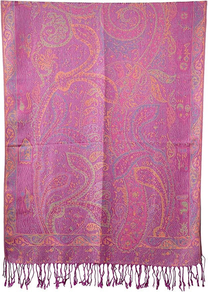Achillea Big Paisley Pashmina Shawl Wrap for Women – Elegant Scarf for Weddings, Evening Dresses, Festivals & Daily Wear