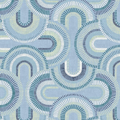 Arden Outdoor Dining Chair Cushion, 20 x 20, Rain-Proof, Fade Resistant, 20 x 20, Coastal Blue Geometric