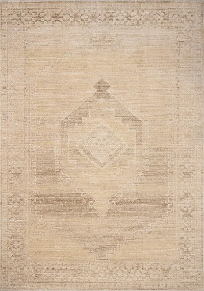 Loloi Chris Loves Julia Palma Collection PLM-07 Wheat/Taupe 7'-10" x 10' Fringe Area Rug Vintage Style Boho Living Room Bedroom Carpet