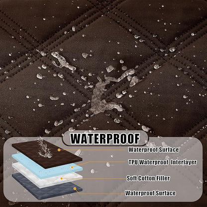 Smiry Waterproof Dog Bed Cover Blanket 30x70, Soft Reversible Pet Blanket, Washable Leakproof Cats Dogs Couch Cover for Sofa, Couch, Furniture, Lattice, Chocolate/Dark Grey
