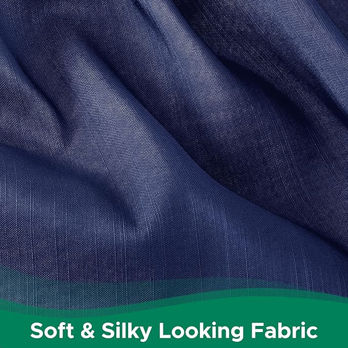 Biscaynebay Wrap Around Bed Skirts for Queen Size Beds 18" Drop, Navy Adjustable Elastic Dust Ruffles Easy Fit Wrinkle Resistant Silky Luxurious Fabric Machine Washable