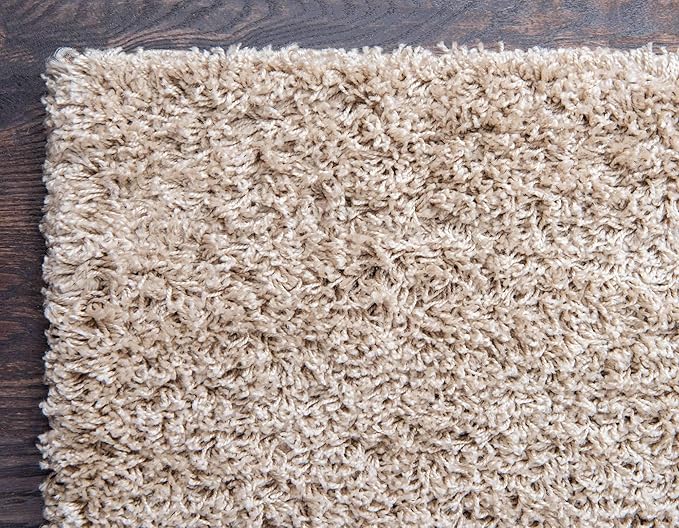 Unique Loom Solid Shag Collection Area Rug (2' 6" x 19' 8" Runner, Taupe)