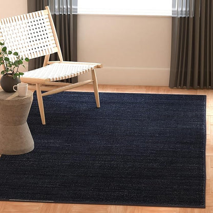SAFAVIEH Vision Collection Area Rug - 3' Square, Navy, Modern Ombre Design, Non-Shedding & Easy to Clean, Ideal for Foyer, Entryway, Bedroom, Accent Space (VSN606N)