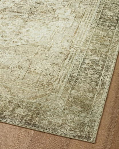 Loloi Magnolia Home by Joanna Gaines Banks Collection BAN-06 Natural/Granite 5'-0" x 7'-6", .13" Pile Height, Machine Washable, Area Rug