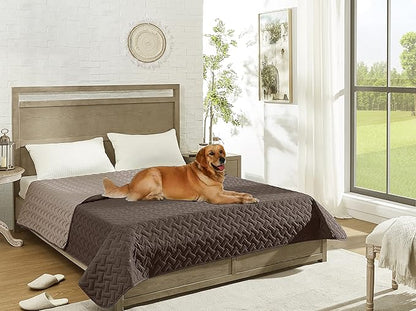 gogobunny 100% Double Sided Waterproof Dog Blanket Soft Pet Bed Cover Reversible Protect Furniture Couch Sofa Car for Puppy Cat Kids (Dark Chocolate/Light Chocolate, 52x82 Inch (Pack of 1))