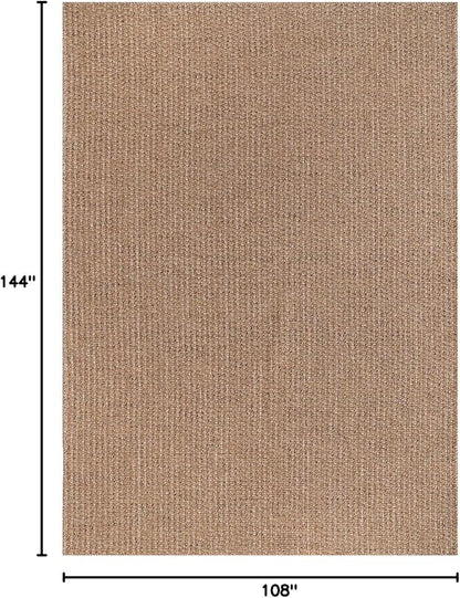 Easy Jute Rug 9x12 Indoor Outdoor Natural Rugs Solid Fiber Rug Woven Area Rug Boho Easy Clean Inside Carpet for Living Room Bedroom Dining Room Hallway or Outdoor Patio Porch (9 X 12 Natural)