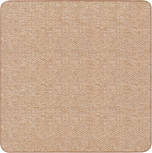 House, Home and More Skid-Resistant Carpet Indoor Area Rug Floor Mat - Praline Brown - 6 Ft X 6 Ft - Non Slip Rubber Backing, Stain Resistant, Dog Friendly, Living Room Bedroom Kitchen Entryway