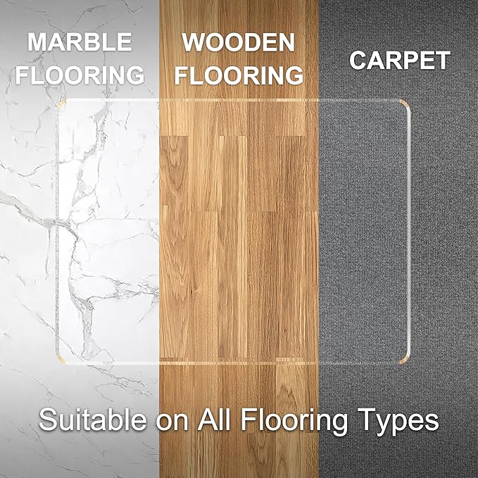 Beveled Edge Office Chair Mat for Carpet or Hardwood Floor Crystal Clear 36" x 48" for a Smooth Glide and Easy Roll On/Off, Heavy Duty and Non-Slip Floor Ultimate Clear Chair Mat Set of 3