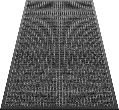 Sturdy Front Door Mat Outside Entrance, 5' x 3' All-Season All-Weather Doormat Waterproof, Stain and Fade Resistant, Natural Rubber Indoor Outdoor Welcome Door Mat Trap Dirt