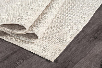 Easy Jute Rug 9x12 Indoor Outdoor Natural Rugs Solid Fiber Rug Woven Area Rug Boho Easy Clean Inside Carpet for Living Room Bedroom Dining Room Hallway or Outdoor Patio Porch (9 X 12 Bone)