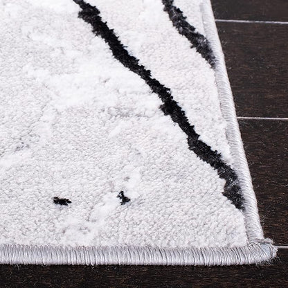 SAFAVIEH Amelia Collection Runner Rug - 2' x 8', Grey & Black, Modern Abstract Design, Non-Shedding & Easy Care, Ideal for High Traffic Areas in Living Room, Bedroom (ALA293K)