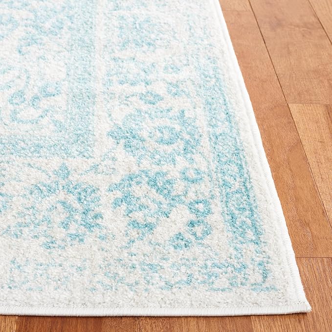 SAFAVIEH Area Rug 11x15 - Adirondack Collection - Large - Ivory & Light Blue, Distressed Vintage Floral Design, Non-Shedding & Easy to Clean, Ideal for Living Room, Bedroom, Dining Space (ADR109L)