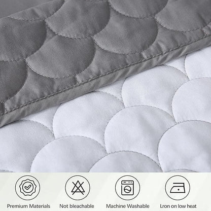 King Size Gray Bed Skirt with 14-Inch Drop, Easy Fit Wrap-Around Cover for Bed, Wrinkle-Free and Fade-Resistant Box Spring Cover. (Gray Seashells, King)