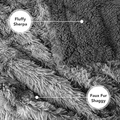 PetAmi Waterproof Dog Blanket for Small Medium Dogs, Calming Fleece Cat Blanket, Couch Protector Washable Sherpa Faux Fur Pet Throw for Puppy, Soft Reversible 29x40 Tie-Dye Gray