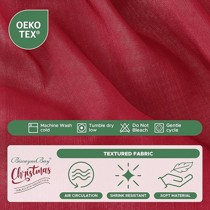 Biscaynebay Wrap Around Bed Skirts for Twin & Twin XL Beds 15" Drop, Red Adjustable Elastic Dust Ruffles Easy Fit Wrinkle & Fade Resistant Silky Luxurious Fabric Machine Washable