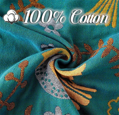 MSGKV 100% Cotton Blanket Boho Throw Blue Warm Couch Sofa Bed Double Sided Knit Super Soft Cover Sheet Reversible Wearable Fall Winter Blanket, 60''Wx 80''L, A-blue Bird (US6018-001A-150x200)