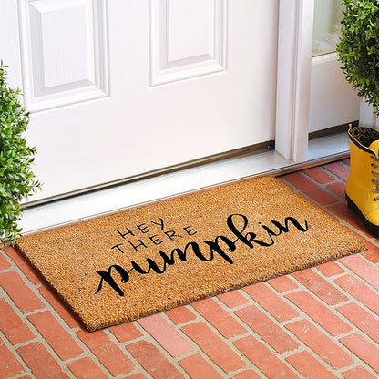 Calloway Mills Hey There Pumpkin Doormat (Tan/Black, 24" x 36")