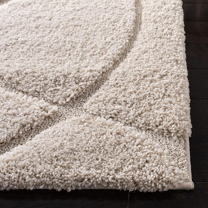 SAFAVIEH Florida Shag Collection Area Rug - 9'6" x 13', Creme & Creme, Non-Shedding & Easy Care, 1.2-inch Thick Ideal for High Traffic Areas in Living Room, Bedroom (SG471-1111)