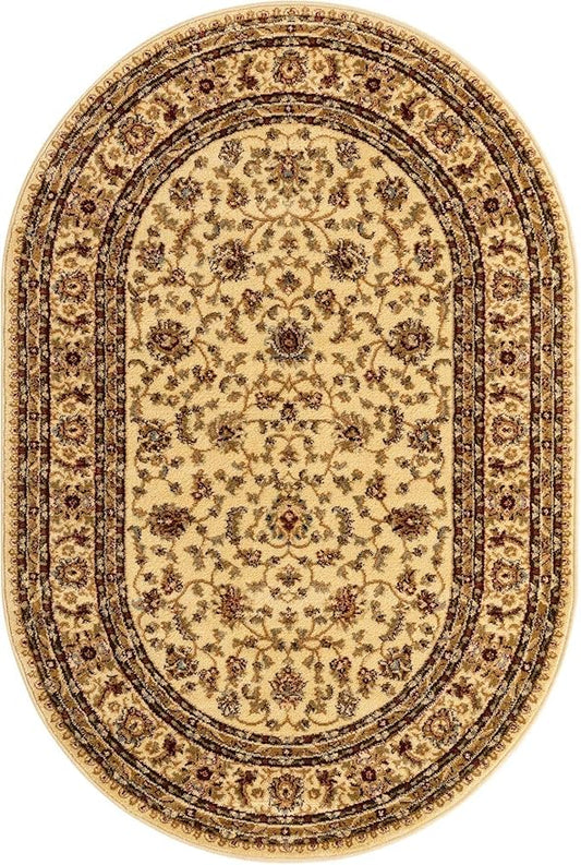 Unique Loom Voyage Collection Area Rug - St. Louis (4' 1" x 6' 1" Oval Cream/Brown)