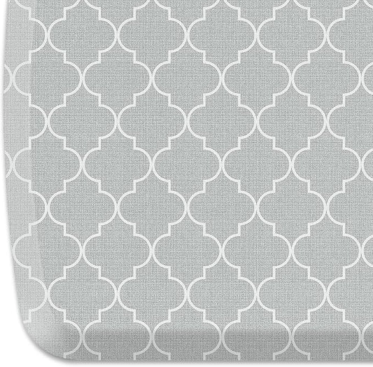 GelPro Elite Premier Anti-Fatigue Kitchen Comfort Floor Mat, 20x48, Lattice Light Grey Stain Resistant Surface with Therapeutic Gel and Energy-Return Foam for Health & Wellness