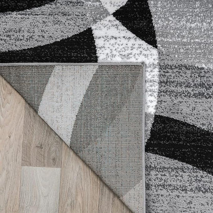 Rugshop Contemporary Abstract Circles Perfect for high Traffic Areas of Your Living Room,Bedroom,Home Office,Kitchen Runner Rug 2' x 7' Gray