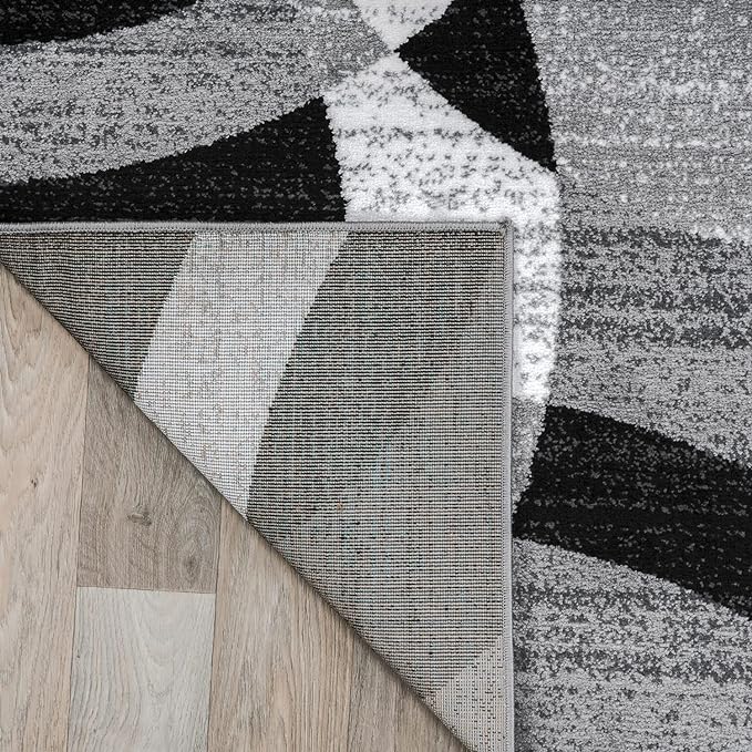 Rugshop Contemporary Abstract Circles Perfect for high Traffic Areas of Your Living Room,Bedroom,Home Office,Kitchen Area Rug 10' x 14' Gray