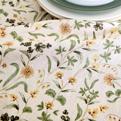 Solino Home 100% Pure Linen Table Runner 120 Inches Long - Multicolor Floral Print Table Runner 14 x 120 Inch - Handcrafted and Machine Washable - Fall Botanical Print