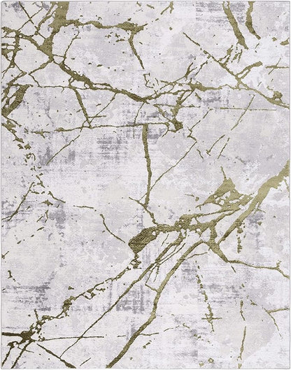 SAFAVIEH Area Rug 8x10 - Amelia Collection - Large - Grey & Green, Modern Design, Non-Shedding & Easy Cleaning, Ideal for Living Room, Bedroom, Office, Dining Space (ALA293J)