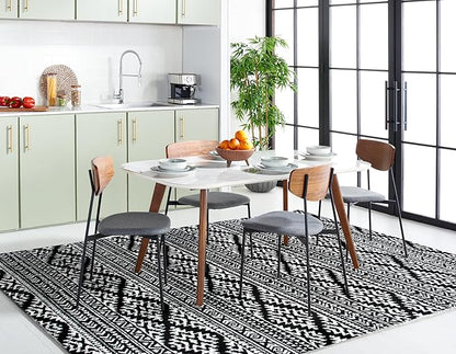 SAFAVIEH Area Rug 9x12 - Tulum Collection - Large - Black & Ivory, Moroccan Boho Tribal Design, Non-Shedding & Easy to Clean, Ideal for Living Room, Bedroom, Dining Space (TUL272Z)