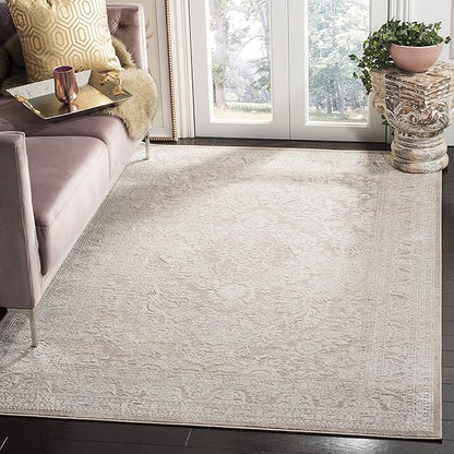 SAFAVIEH Area Rug 4x6 - Reflection Collection - Beige & Cream, Non-Shedding & Easy Cleaning, Ideal for Entryway, Living Room, Bedroom (RFT668A)