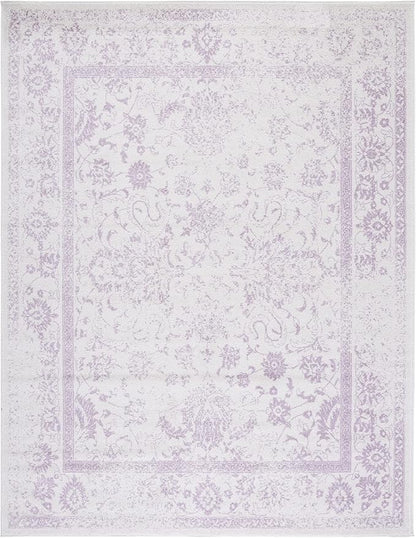 SAFAVIEH Area Rug 10x14 - Adirondack Collection - Large - Ivory & Lavender, Distressed Vintage Floral Design, Non-Shedding & Easy to Clean, Ideal for Living Room, Bedroom, Dining Space (ADR109U)