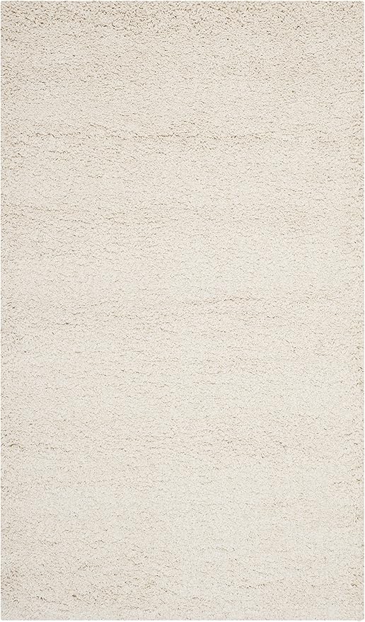 SAFAVIEH Milan Shag Collection Accent Rug - 3' x 5', Ivory, Solid Design, Non-Shedding & Easy Care, 2-inch Thick Ideal for High Traffic Areas in Entryway, Living Room, Bedroom (SG180-1212)