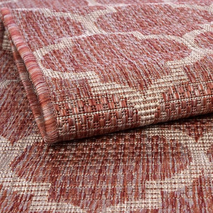Unique Loom Outdoor Trellis Collection Area Rug (2' x 6' 1" Runner, Rust Red/ Ivory)
