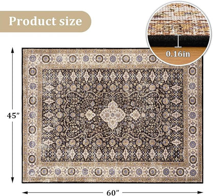 Office Chair Mat for Hardwood Floor, 60"x45" Easy Glide Computer Desk Mat Protector for Rolling Chair Under Desk Rug Nonslip Backing, Machine Wash, (Modern)