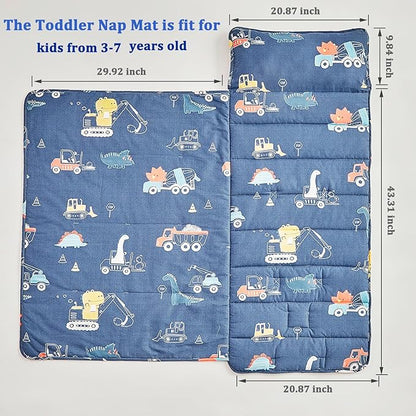 Toddler Nap Mat with Removable Pillow,Ultra Soft Slumber Bags for Girls,Kids Sleeping Bags with Roll Up Design, Perfect for Preschool,Daycare,Kindergarten