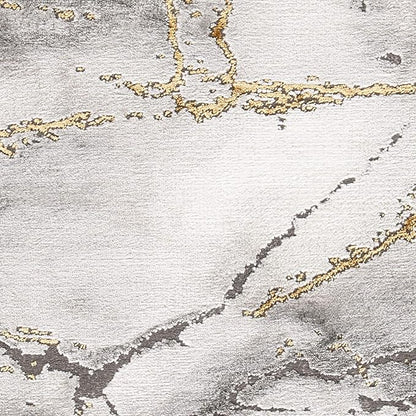 SAFAVIEH Craft Collection Accent Rug - 2'7" x 5', Grey & Gold, Modern Abstract Design, Non-Shedding & Easy Care, Ideal for High Traffic Areas in Entryway, Living Room, Bedroom (CFT877F)