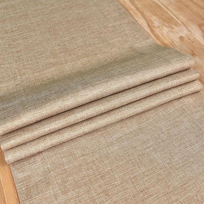 NEWISHER Farmhouse Rustic Table Runner Solid Flaxen Rectangular Table Runners Faux Linen Table Runner for Everyday Use Kitchen Dining Party Table 13x60 Inch