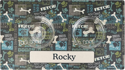 Drymate Personalized Pet Bowl Placemat, Custom Dog & Cat Food Feeding Mat - Absorbent Fabric, Waterproof Backing - Machine Washable/Durable (USA Made) (16" x 28") (Best Friend Green)