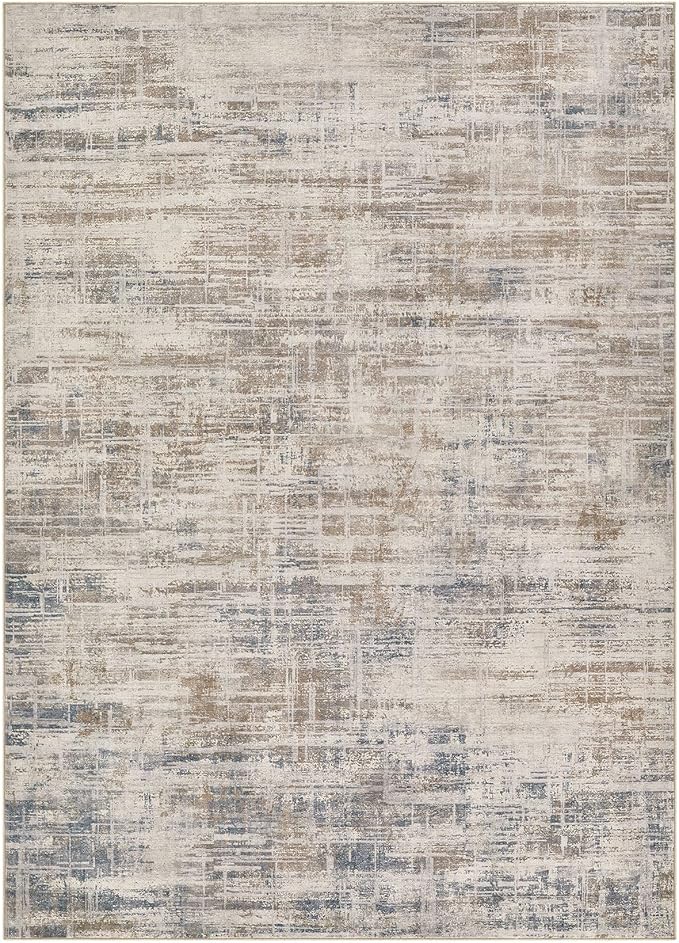 Area Rug for Living Room: 5x7 Washable Neutral Abstract Modern Soft Rugs Non Slip Indoor Floor Stain Resistant Carpet for Bedroom Dining Room Office Nursery - Brown