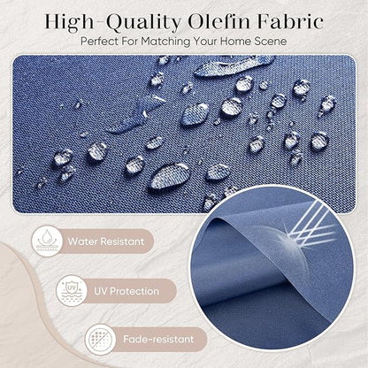 Outdoor Chair Cushions-Patio Chair Cushions Set with Removable Cover 22 X 25 Inch Outdoor Cushions for Patio Furniture Chair Sofa Couch-Blue