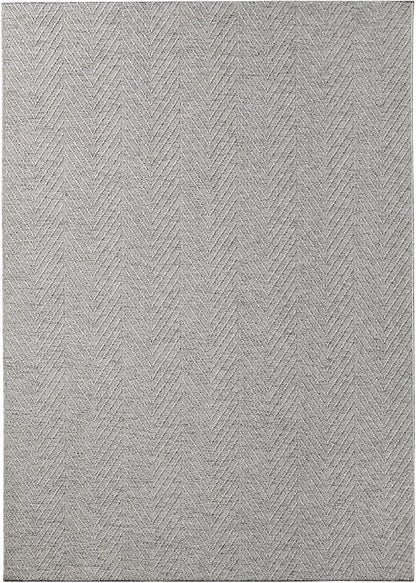 TOWN & COUNTRY BASICS Pax Herringbone Textured Solid Everwash® Washable Area Rug, Low Pile, Non-Slip Backing, Easy Clean Pet & Family Friendly Rug, Grey, 9'10"x14'